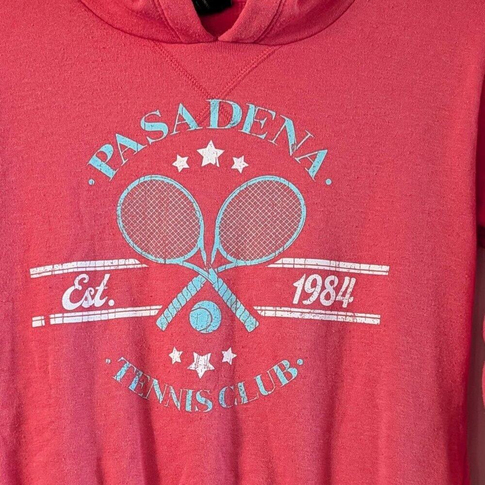 Art Class Tennis Club Hoodie Girls L 10-12 Coral Cropped Graphic Sweatshirt - Picture 6 of 6
